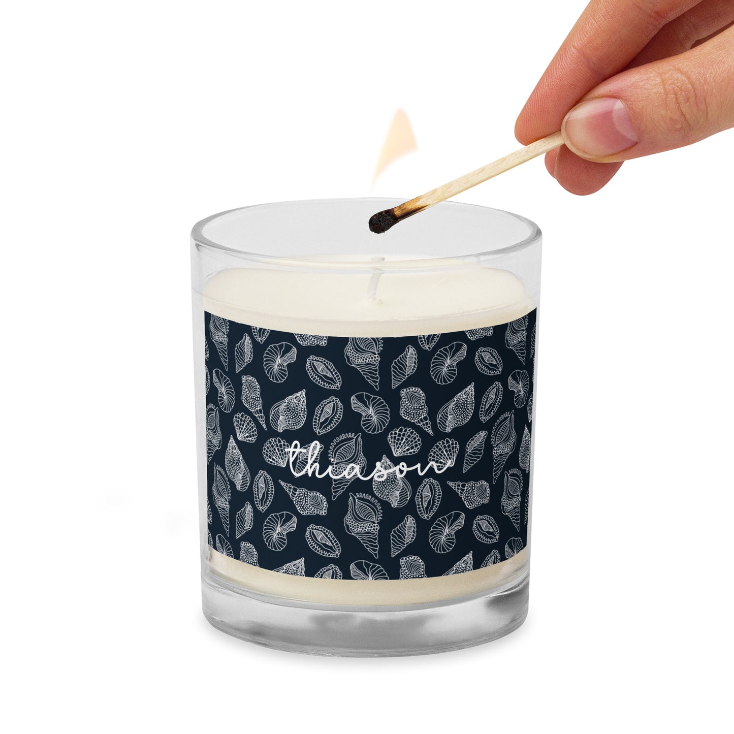 SHELLS Glass jar soy wax candle