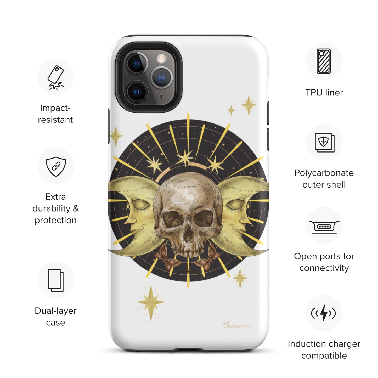 Skull and Moons Tough iPhone case