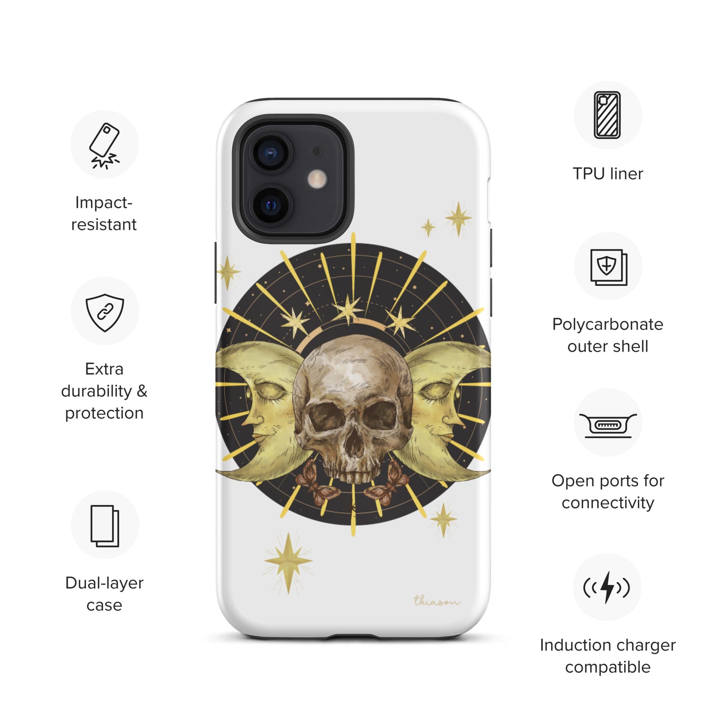 Skull and Moons Tough iPhone case
