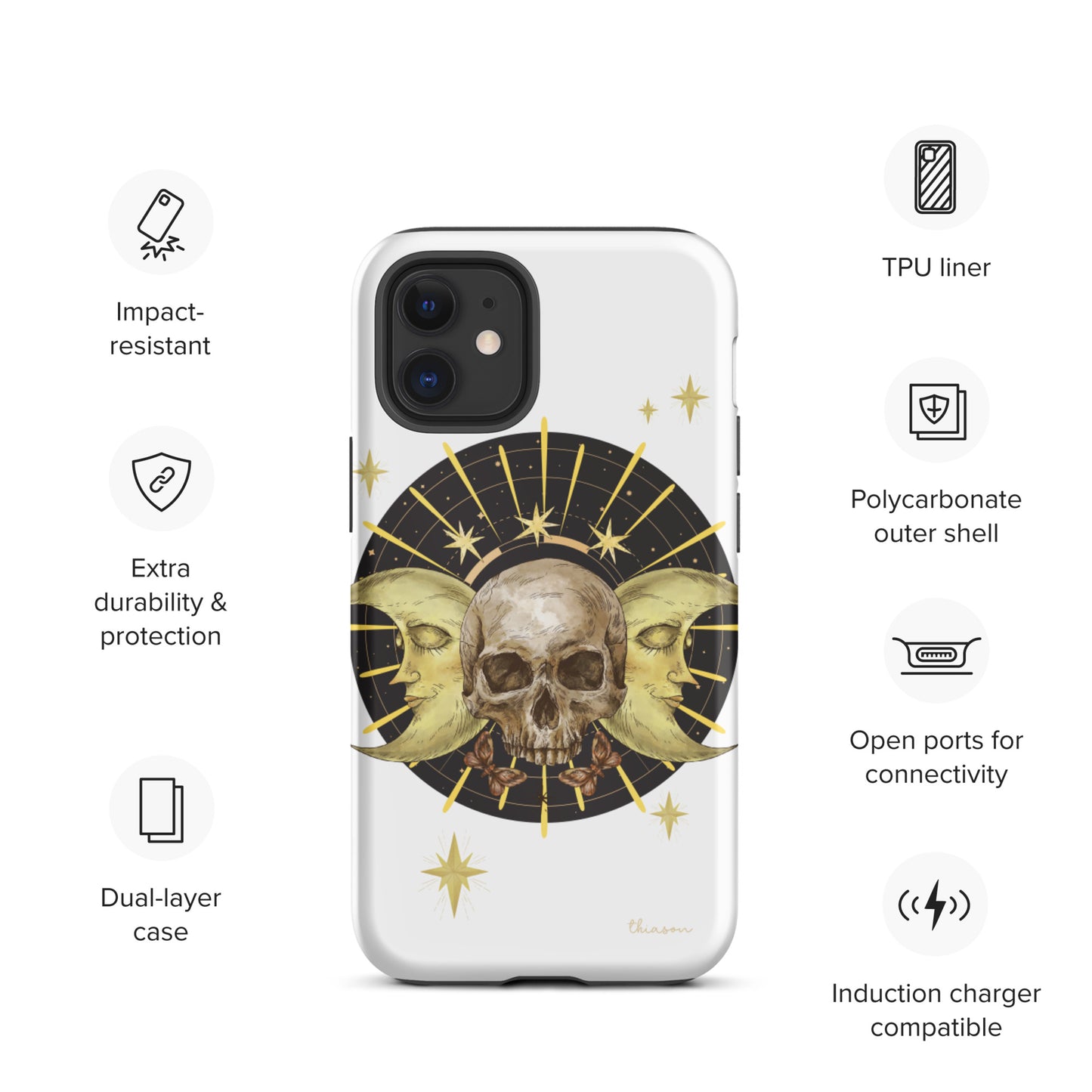 Skull and Moons Tough iPhone case