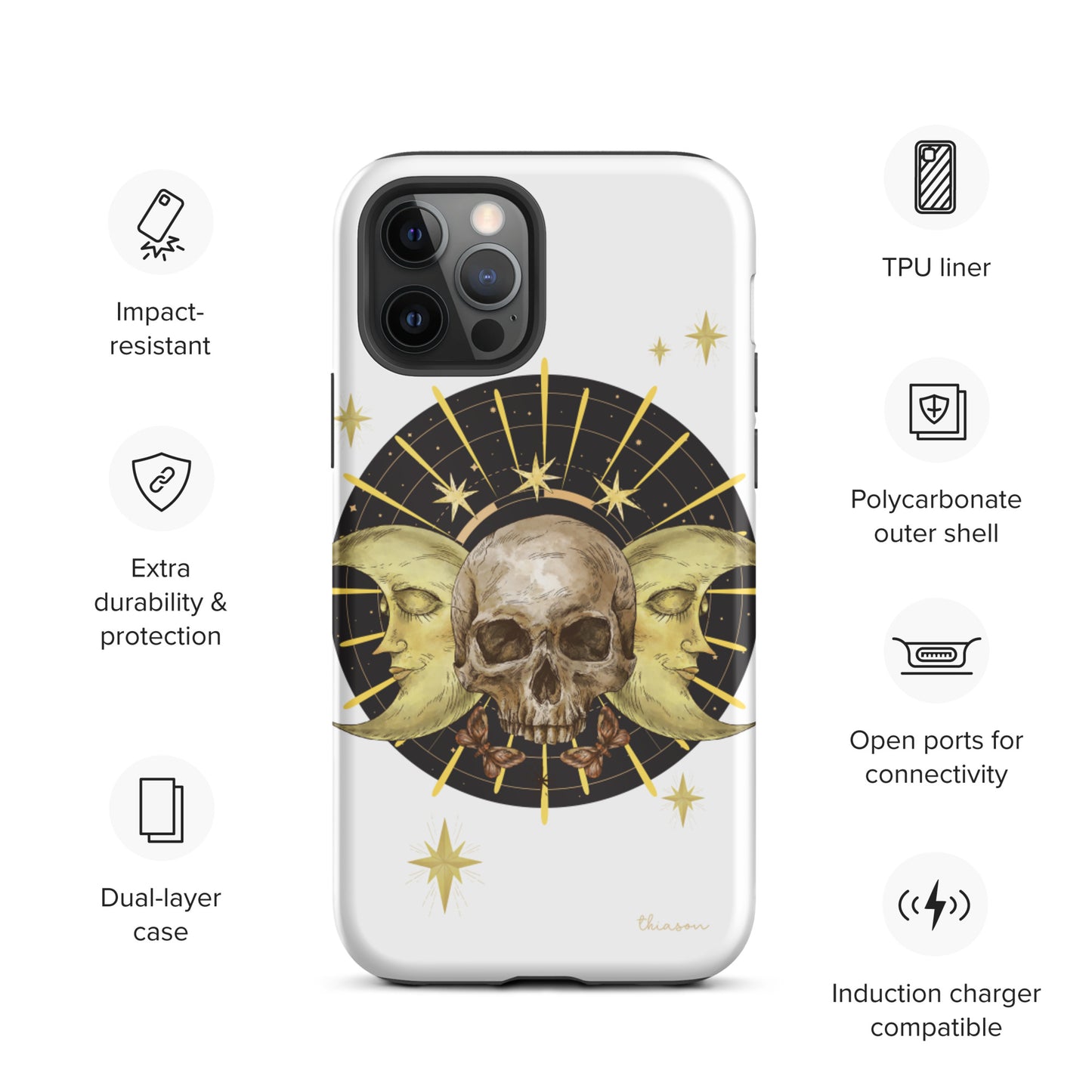 Skull and Moons Tough iPhone case