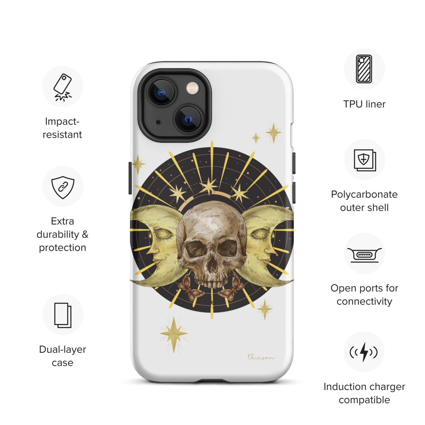 Skull and Moons Tough iPhone case