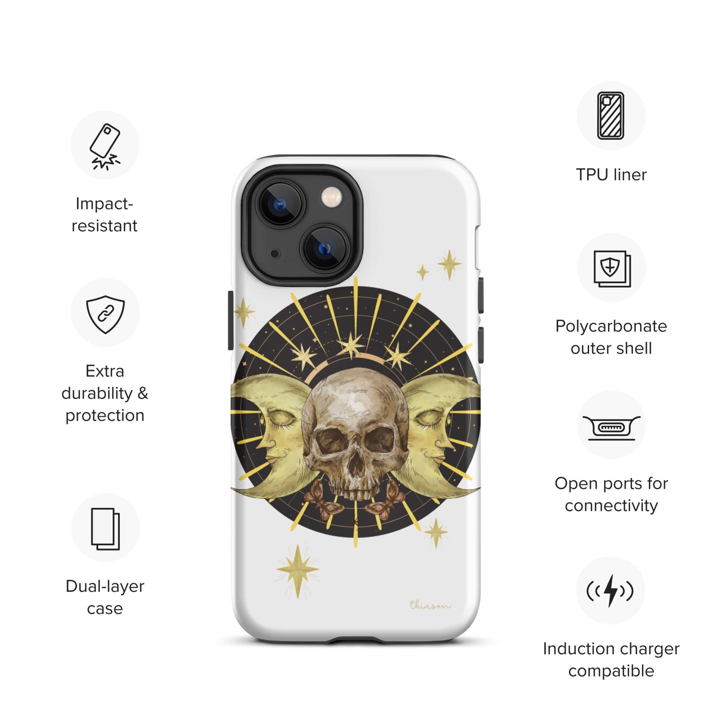 Skull and Moons Tough iPhone case