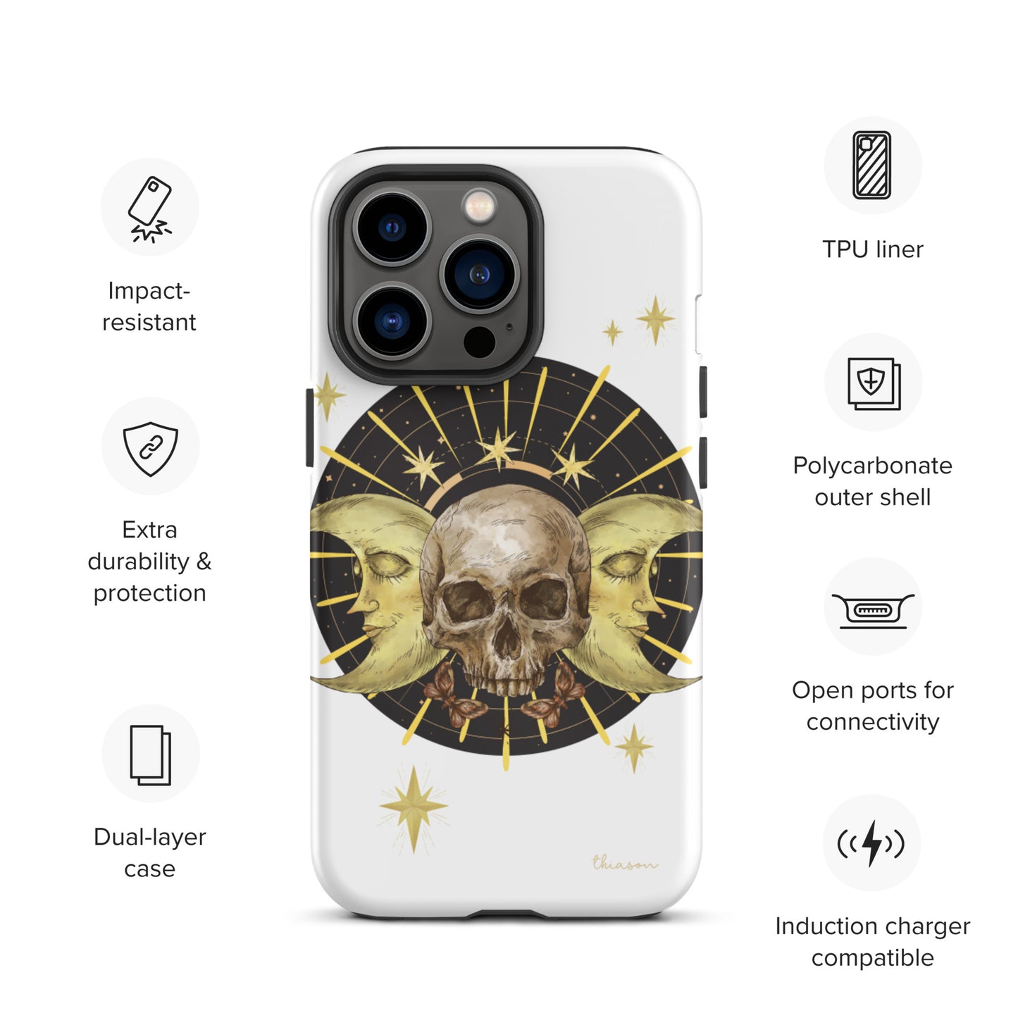 Skull and Moons Tough iPhone case