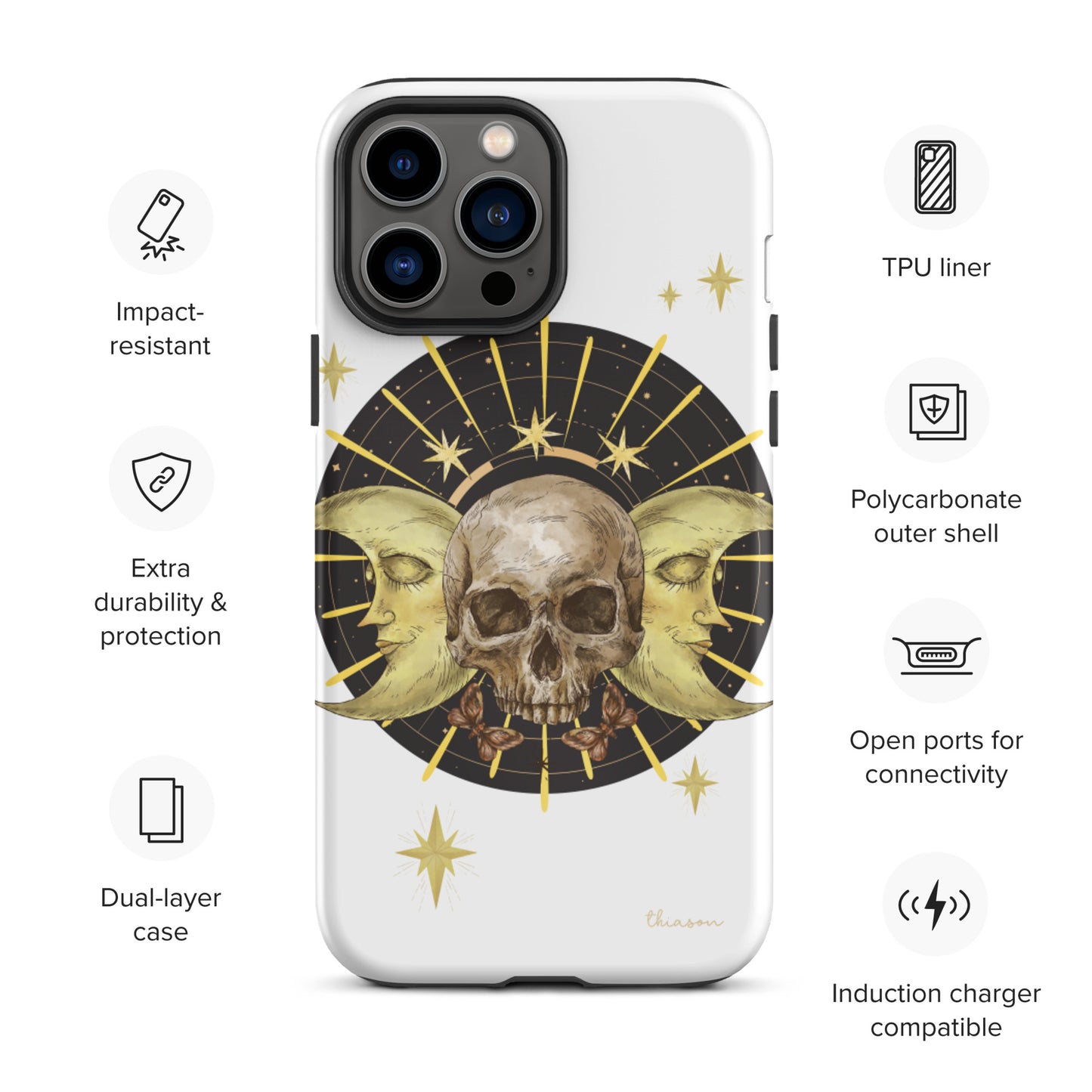 Skull and Moons Tough iPhone case