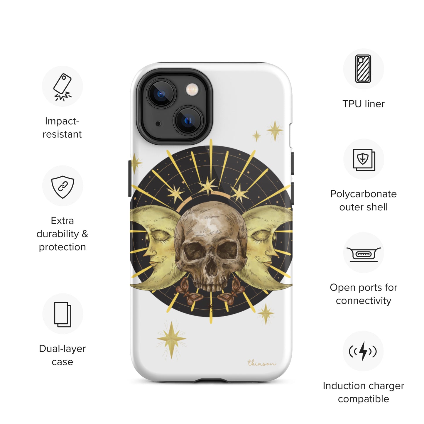Skull and Moons Tough iPhone case