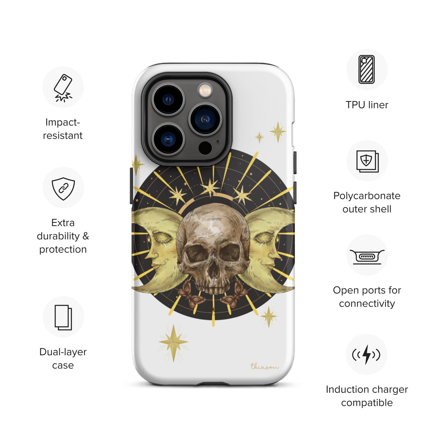 Skull and Moons Tough iPhone case