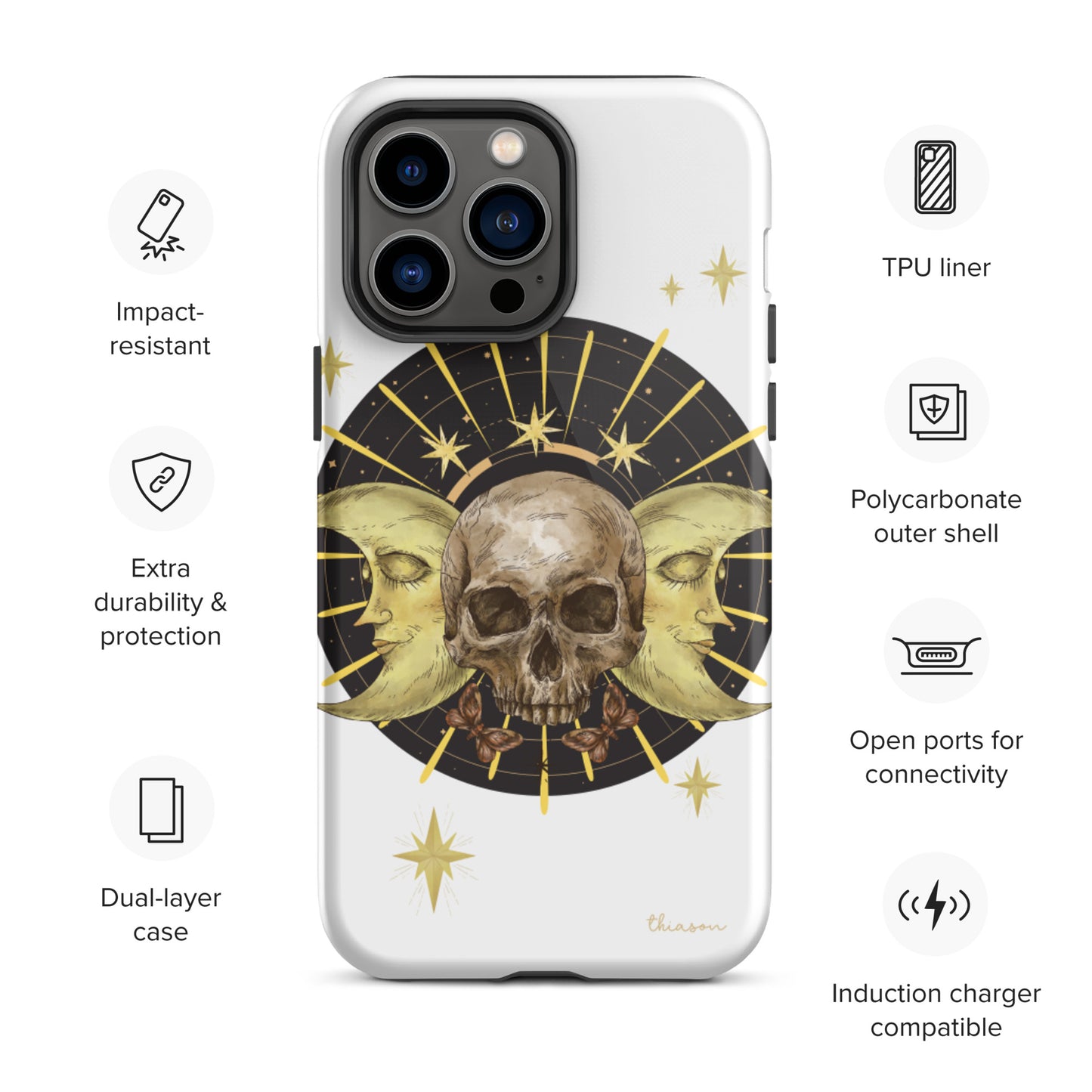 Skull and Moons Tough iPhone case