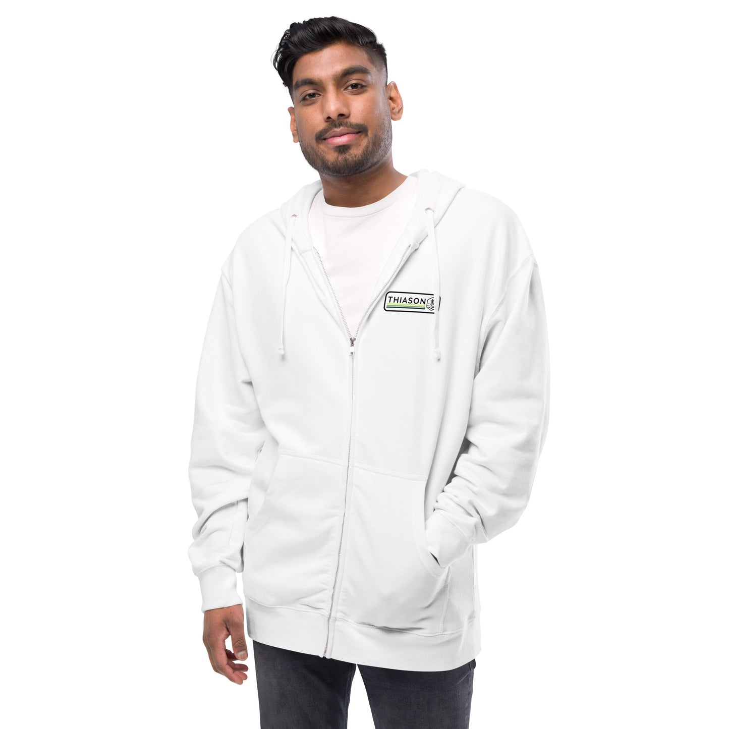 THIASON BLOCK fleece zip up hoodie