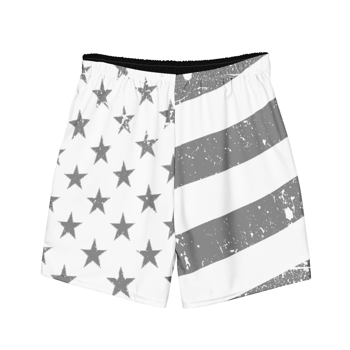 Black and White USA Flag Men's swim trunks