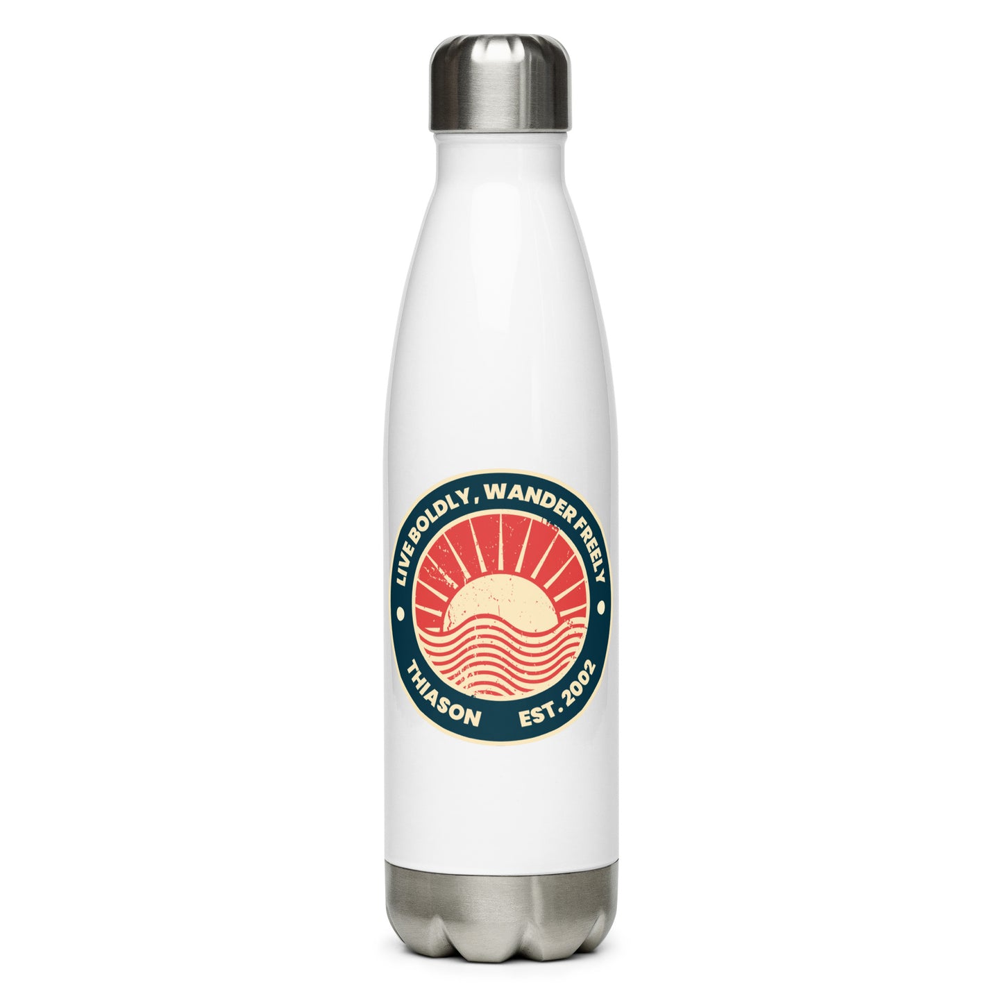 Live Boldly, Wander Freely Stainless steel water bottle