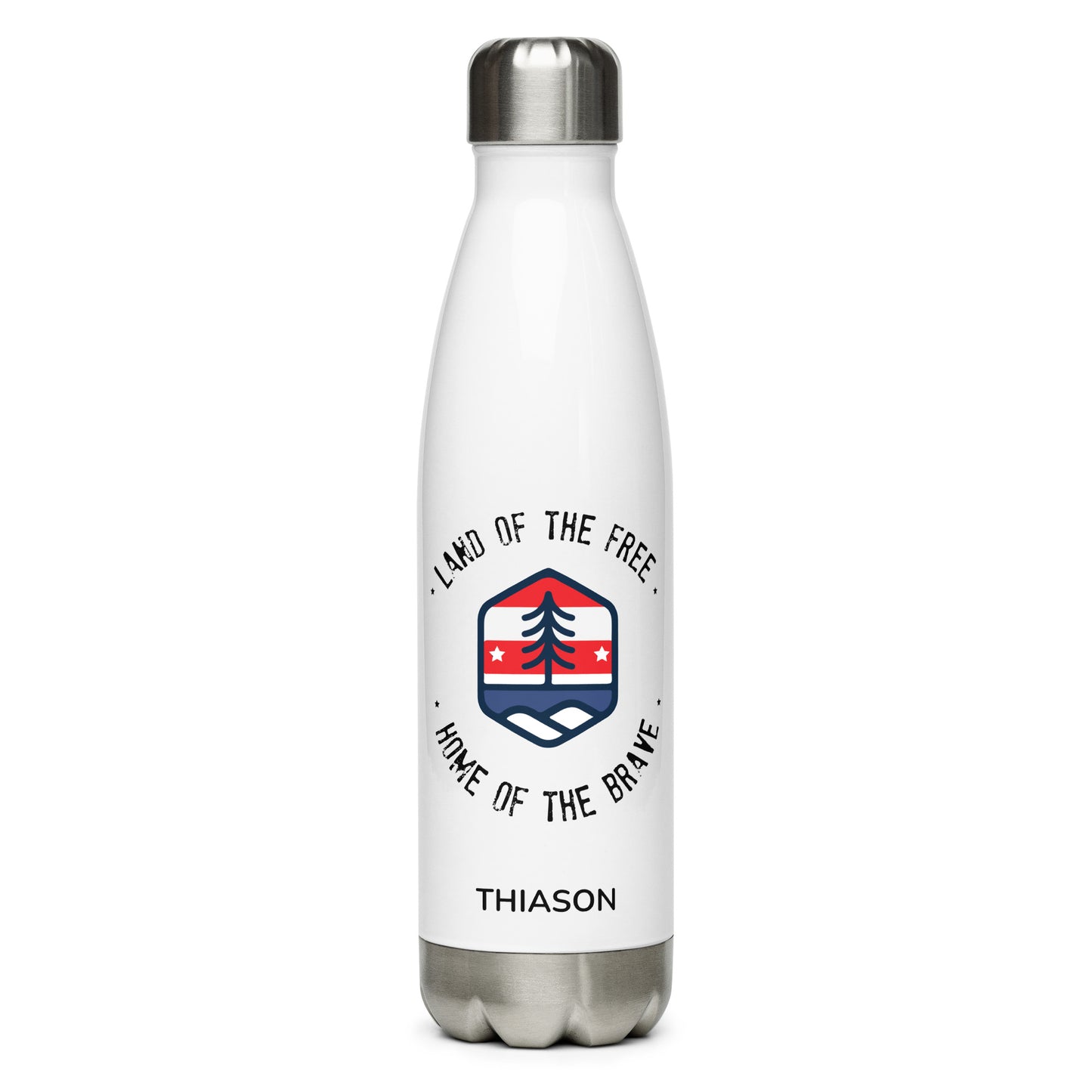 Land of Free, Home of the Brave Stainless steel water bottle