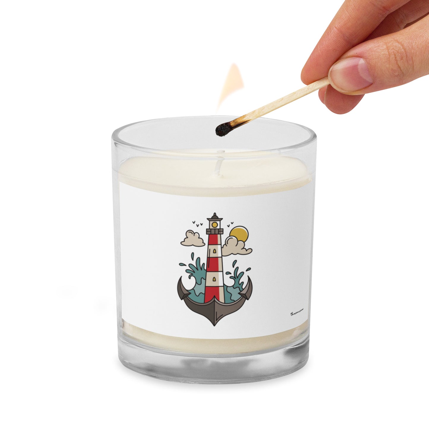 LIGHTHOUSE Glass jar soy wax candle