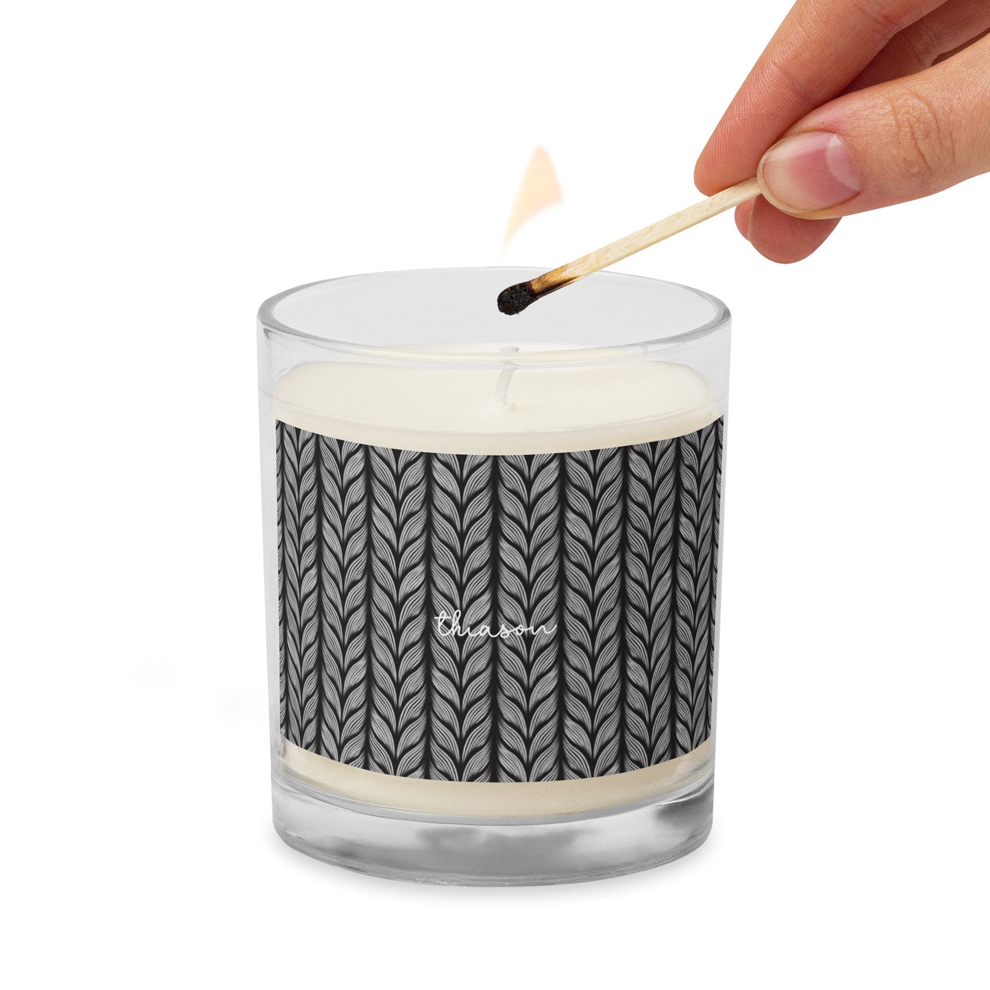 TEXTURED Glass jar soy wax candle