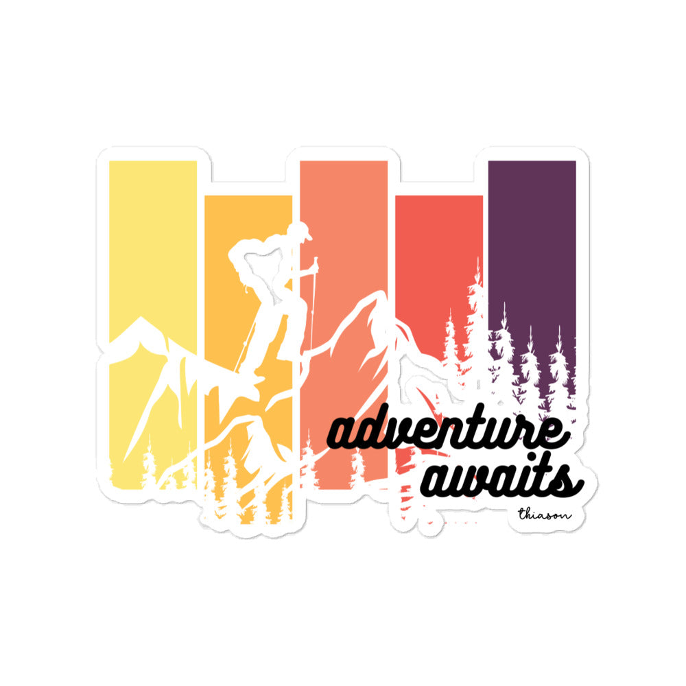 ADVENTURE AWAITS Bubble-free stickers