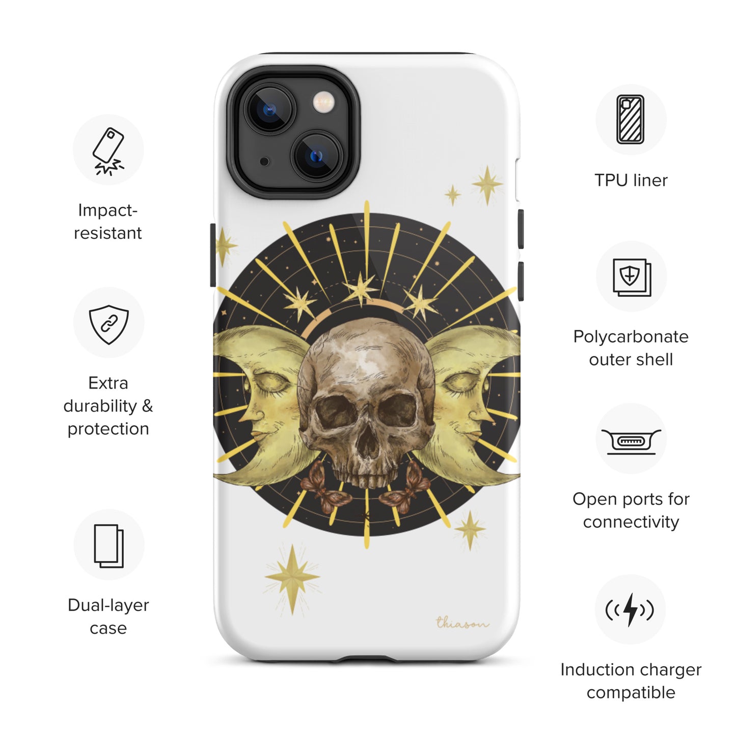 Skull and Moons Tough iPhone case